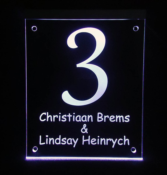 LED beleuchtete Namensschilder 15 x 20 cm