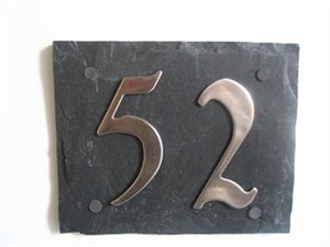 Schiefer-Hausnummer - 2 Nummern