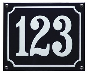 Hausnummer der Emaille mit Rahmen