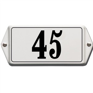 Hausnummer der Emaille mit Rahmen und Ohren