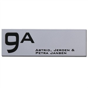 Türschild Emaille modern mit Hausnummer