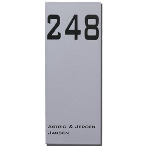 Emaille-Namensschild modern mit Hausnummer