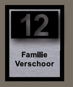 Edelstahl-Türschild mit Perspex-Hausnummern