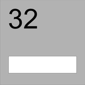 Büroschild aus Acryl mit 1 Feld und Nummer