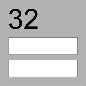 Büroschild aus Acryl mit 2 Feldern und Nummer