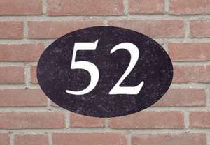Ovale Naturstein-Hausnummer