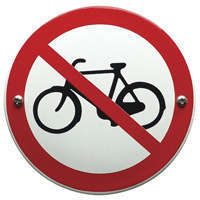Verbotsschild Emaille - Verboten für Fahrräder