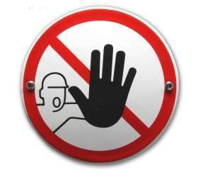 Verbotsschild Emaille - Stop: Nicht weiter