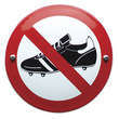 Verbotsschild Emaille - Verboten für Fußballschuhe